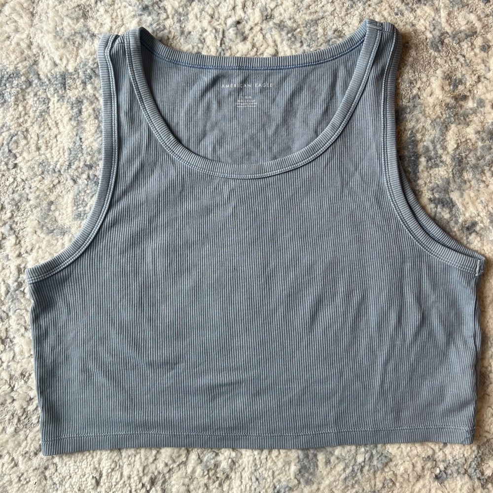 Blue American Eagle Large Ribbed Tank Top
